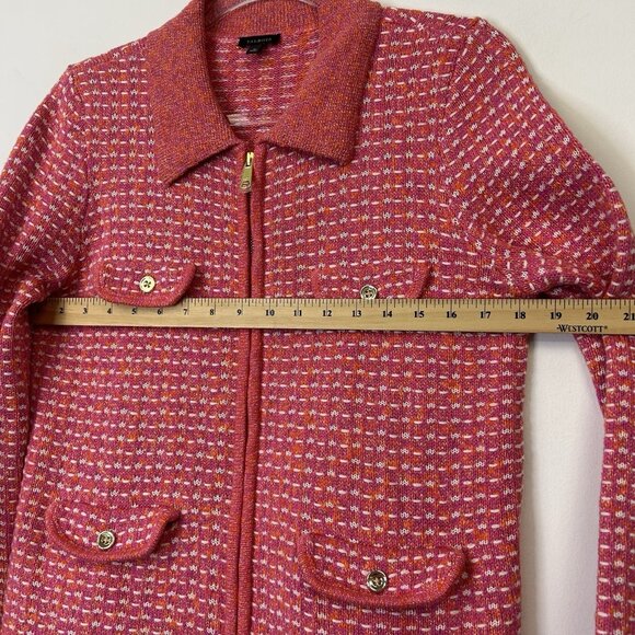 Talbots Sweater Knit Zip Jacket Women's Size Medium Pink - Picture 6 of 9